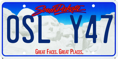 SD license plate 0SLY47