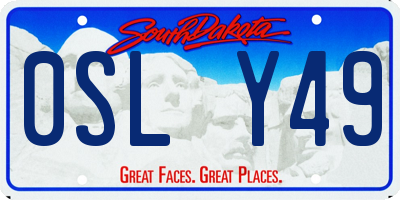 SD license plate 0SLY49