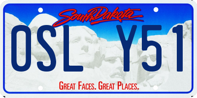 SD license plate 0SLY51