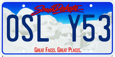SD license plate 0SLY53