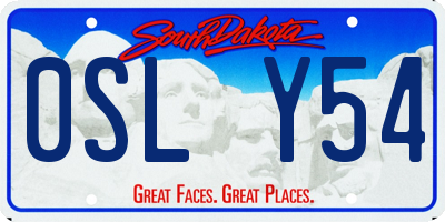 SD license plate 0SLY54