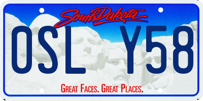 SD license plate 0SLY58
