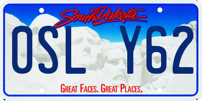 SD license plate 0SLY62