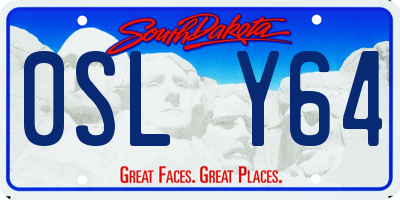 SD license plate 0SLY64