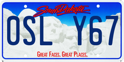 SD license plate 0SLY67
