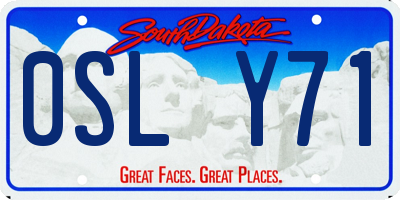 SD license plate 0SLY71