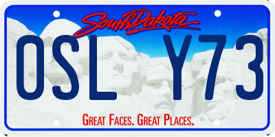 SD license plate 0SLY73