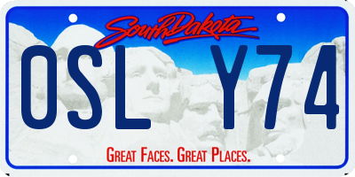 SD license plate 0SLY74