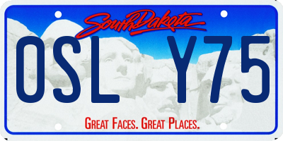 SD license plate 0SLY75