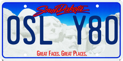 SD license plate 0SLY80