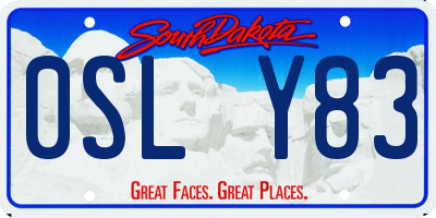 SD license plate 0SLY83