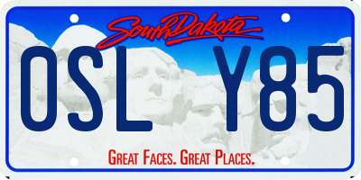 SD license plate 0SLY85