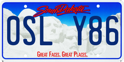 SD license plate 0SLY86
