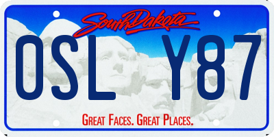 SD license plate 0SLY87