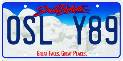 SD license plate 0SLY89