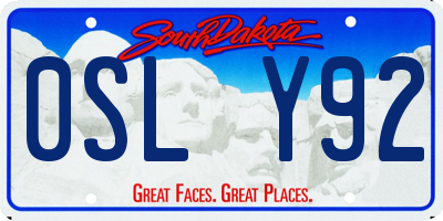 SD license plate 0SLY92