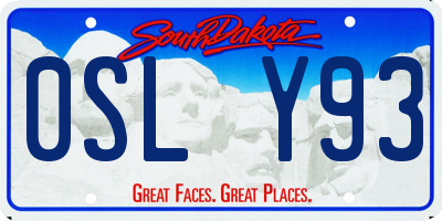 SD license plate 0SLY93