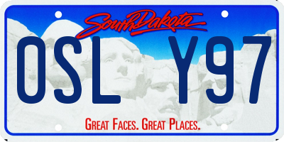 SD license plate 0SLY97