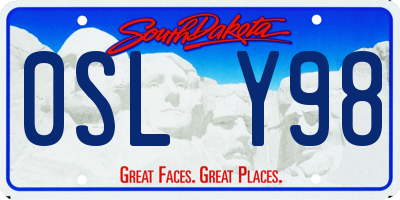 SD license plate 0SLY98