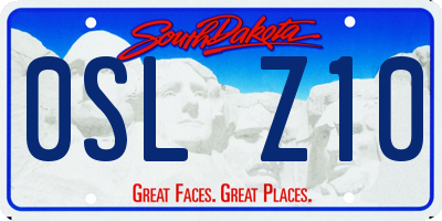 SD license plate 0SLZ10