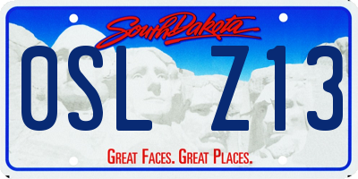 SD license plate 0SLZ13