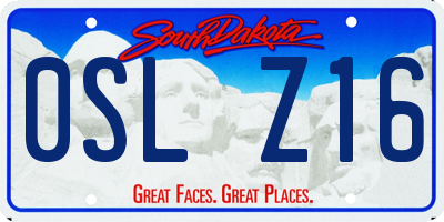 SD license plate 0SLZ16