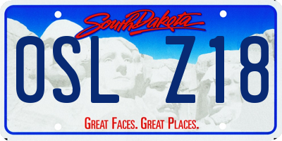 SD license plate 0SLZ18