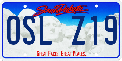 SD license plate 0SLZ19