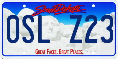 SD license plate 0SLZ23