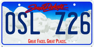 SD license plate 0SLZ26