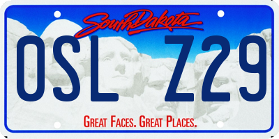 SD license plate 0SLZ29