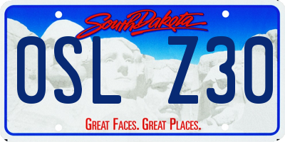 SD license plate 0SLZ30