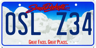 SD license plate 0SLZ34