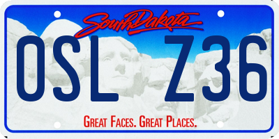 SD license plate 0SLZ36