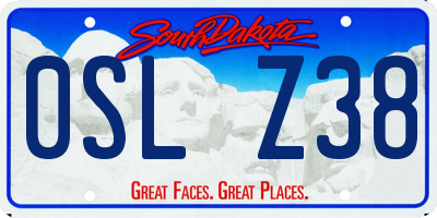 SD license plate 0SLZ38
