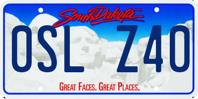 SD license plate 0SLZ40