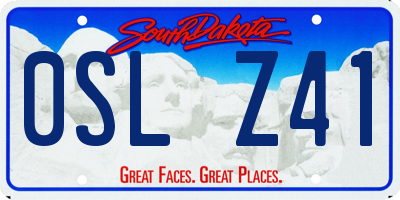 SD license plate 0SLZ41