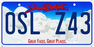 SD license plate 0SLZ43