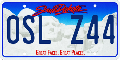 SD license plate 0SLZ44