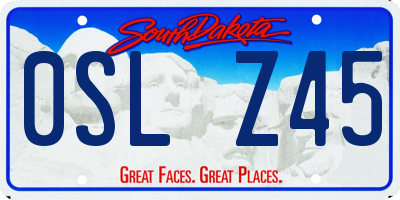 SD license plate 0SLZ45