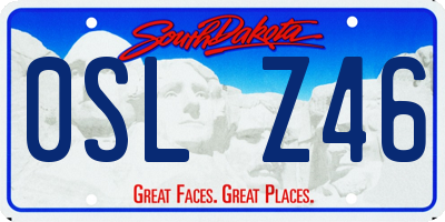 SD license plate 0SLZ46