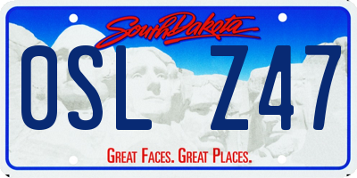 SD license plate 0SLZ47