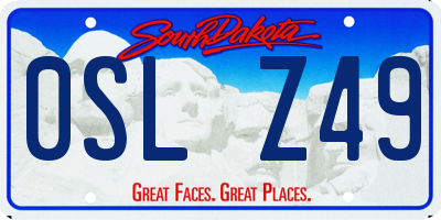 SD license plate 0SLZ49
