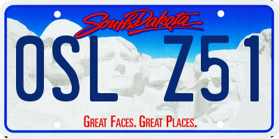 SD license plate 0SLZ51