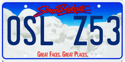 SD license plate 0SLZ53