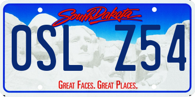 SD license plate 0SLZ54
