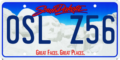 SD license plate 0SLZ56