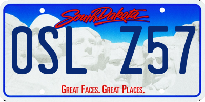 SD license plate 0SLZ57