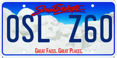 SD license plate 0SLZ60