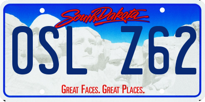 SD license plate 0SLZ62